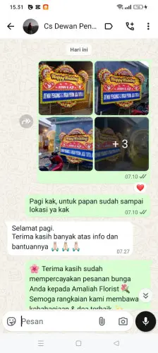 Testimonial Papan Bunga Pernikahan bejod